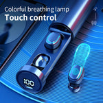 C1 Bluetooth 5.0 TWS Rundes Schornstein-Touch-Digitalanzeige True Wireless Bluetooth-Kopfhörer mit Ladebox, Rundes Schornstein