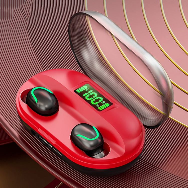 T2 Bluetooth 5.0 TWS Touch Digitalanzeige True Wireless Bluetooth-Kopfhörer mit Ladebox, T2 (Schwarz), T2 (Rot), T2 (Weiß)
