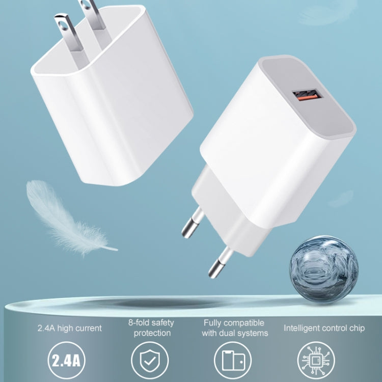 M117 2.4A Einzelner USB-Port Flash Charger Reiseladegerät, EU-Stecker, Einzel-USB
