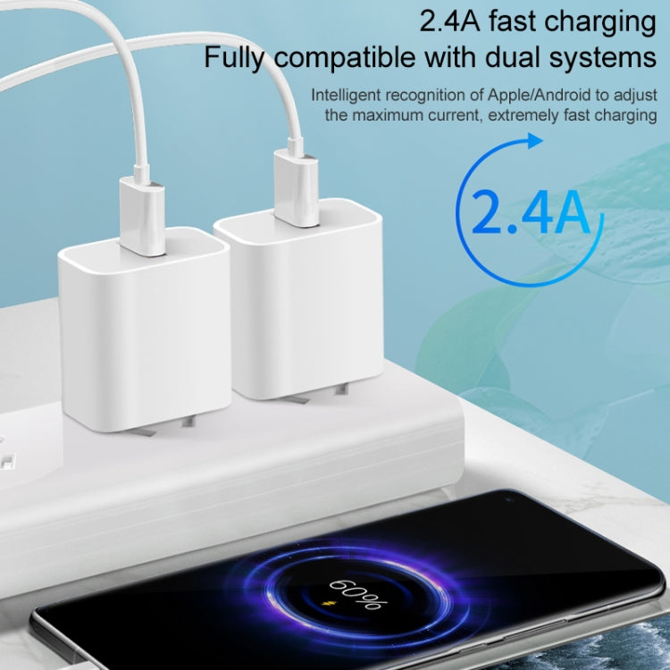 M117 2.4A Einzelner USB-Port Flash Charger Reiseladegerät, EU-Stecker, Einzel-USB