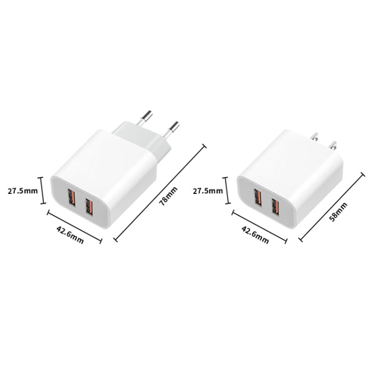 M117 2.4A Dual-USB-Port Flash-Ladegerät Reiseladegerät, EU Stecker, Dual USB