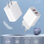 M117 2.4A Dual-USB-Port Flash-Ladegerät Reiseladegerät, EU Stecker, Dual USB