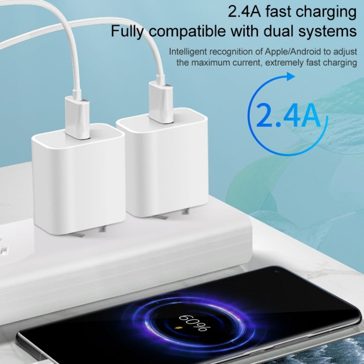 M117 2.4A Dual-USB-Port Flash-Ladegerät Reiseladegerät, EU Stecker, Dual USB