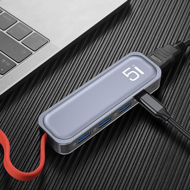 ROCK RT16 5 in 1 Type-C / USB-C zu HDMI + 4 USB 3.0 Multifunktions-Dockingstation HUB Konverter Erweiterungsdock, RT16