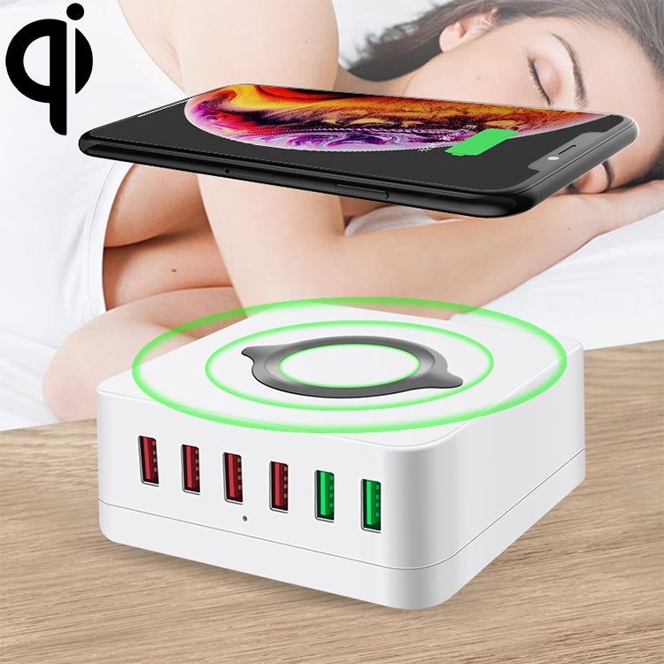 E6 7 in 1 Multifunktionale kabellose Ladestation USB Intelligente Steckdosenhalterung Ständer