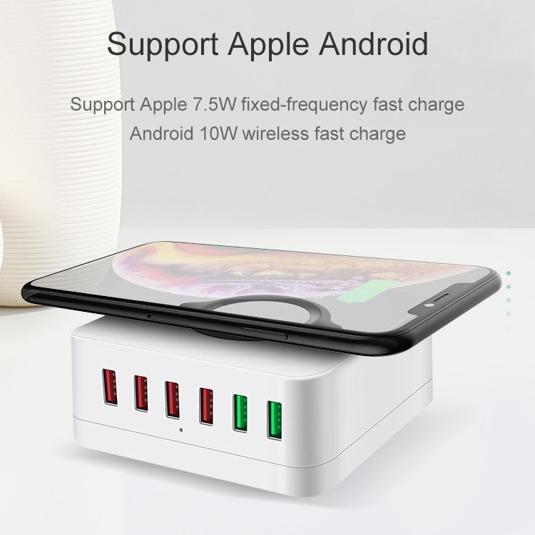 E6 7 in 1 Multifunktionale kabellose Ladestation USB Intelligente Steckdosenhalterung Ständer