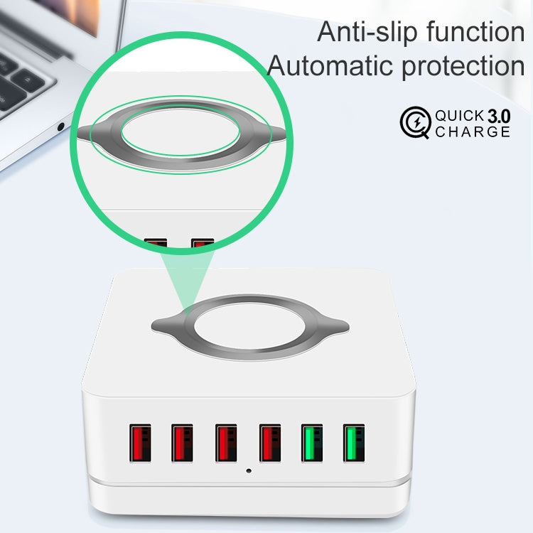 E6 7 in 1 Multifunktionale kabellose Ladestation USB Intelligente Steckdosenhalterung Ständer