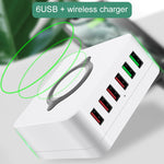 E6 7 in 1 Multifunktionale kabellose Ladestation USB Intelligente Steckdosenhalterung Ständer