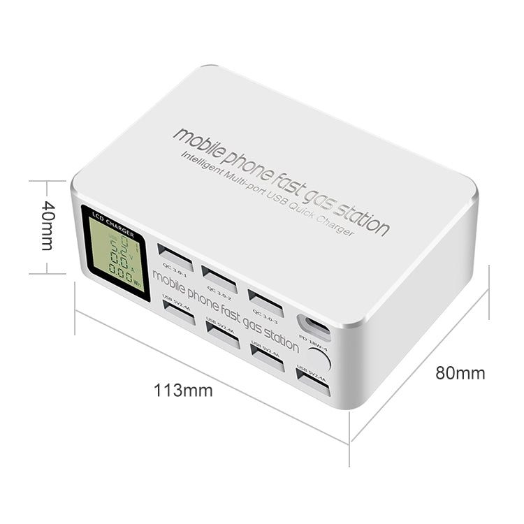 818D 8 in 1 Multifunktionale USB-Ladestation Intelligente Steckdosenhalterung Ständer