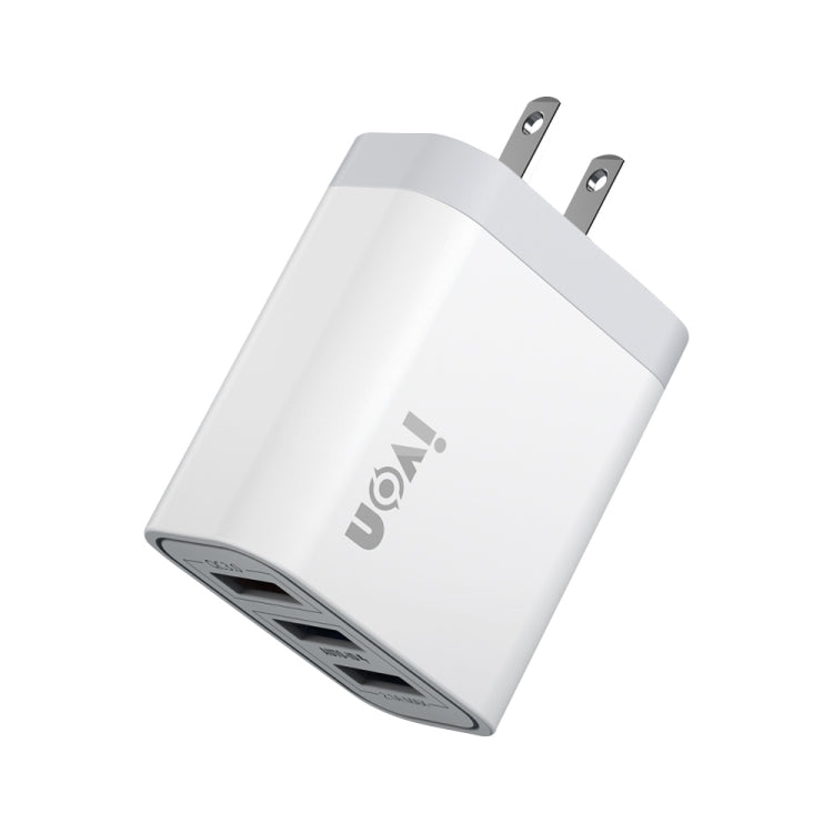 IVON AD37 5A QC 3.0 Reise-Ladegerät mit drei USB-Anschlüssen, US-Stecker, AD37