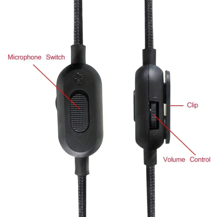 ZS0159 Für Logitech G433 / G233 / G Pro / G Pro X 3,5 mm Stecker auf Stecker Gaming Headset Audiokabel mit kabelgebundener Steuerung, Kabellänge: 2m