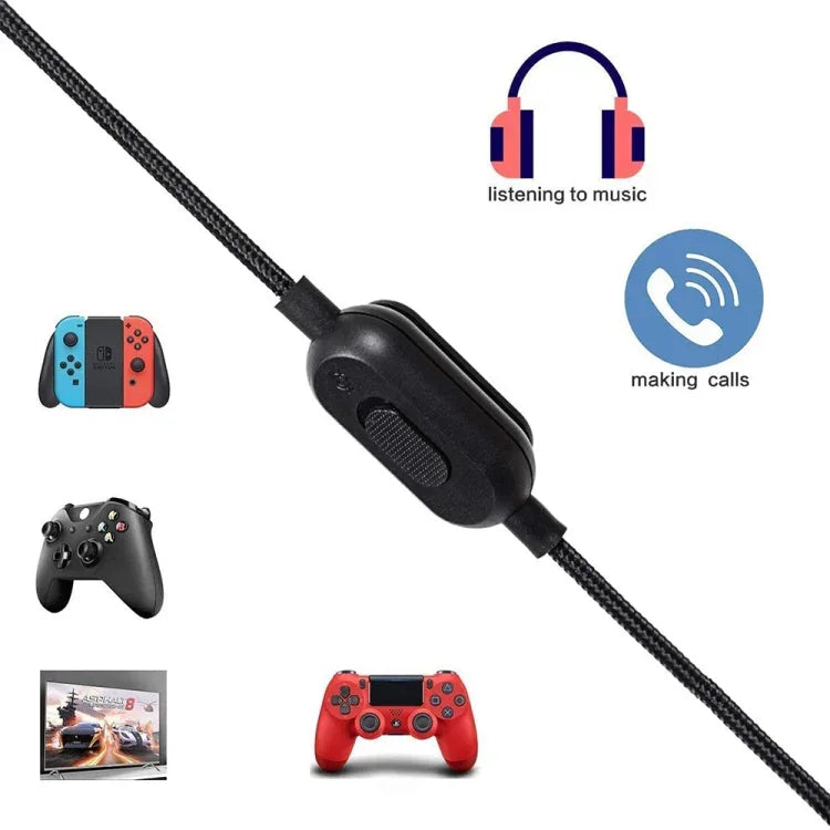 ZS0159 Für Logitech G433 / G233 / G Pro / G Pro X 3,5 mm Stecker auf Stecker Gaming Headset Audiokabel mit kabelgebundener Steuerung, Kabellänge: 2m