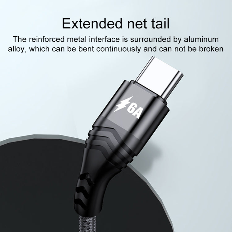 4 in 1 66W 6A USB zu 8 Pin + Micro USB + Dual USB-C / Type-C Schnelllade-Datenkabel, Kabellänge: 1,2m, 1,2m, 1,2m 66W