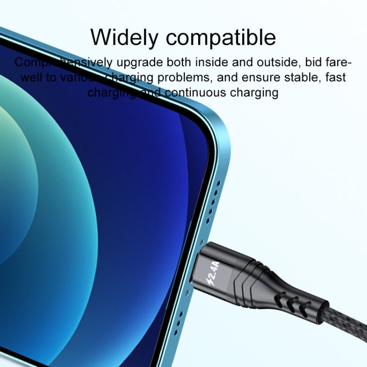 4 in 1 66W 6A USB zu 8 Pin + Micro USB + Dual USB-C / Type-C Schnelllade-Datenkabel, Kabellänge: 1,2m, 1,2m, 1,2m 66W