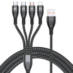 4 in 1 66W 6A USB zu 8 Pin + Micro USB + Dual USB-C / Type-C Schnelllade-Datenkabel, Kabellänge: 2m, 2m, 2m 66W