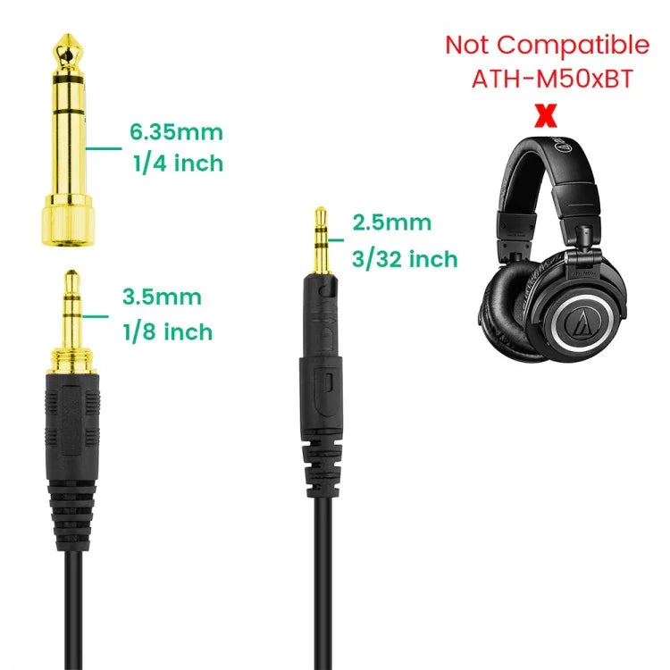 ZS0088 für Audio-Technica ATH-M50X / ATH-M40X Spiralkopfhörerkabel, Kabellänge: 1,4 m-3 m, ZS0088