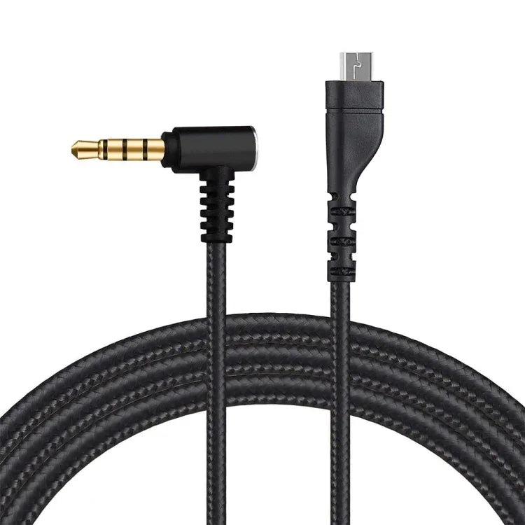 ZS0135 Für SteelSeries Arctis 3 / 5 / 7 Kopfhörer-Audiokabel, Kabellänge: 2m, Audiokabel Schwarz, Audiokabel Silber
