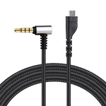 ZS0135 Für SteelSeries Arctis 3 / 5 / 7 Kopfhörer-Audiokabel, Kabellänge: 2m, Audiokabel Schwarz, Audiokabel Silber