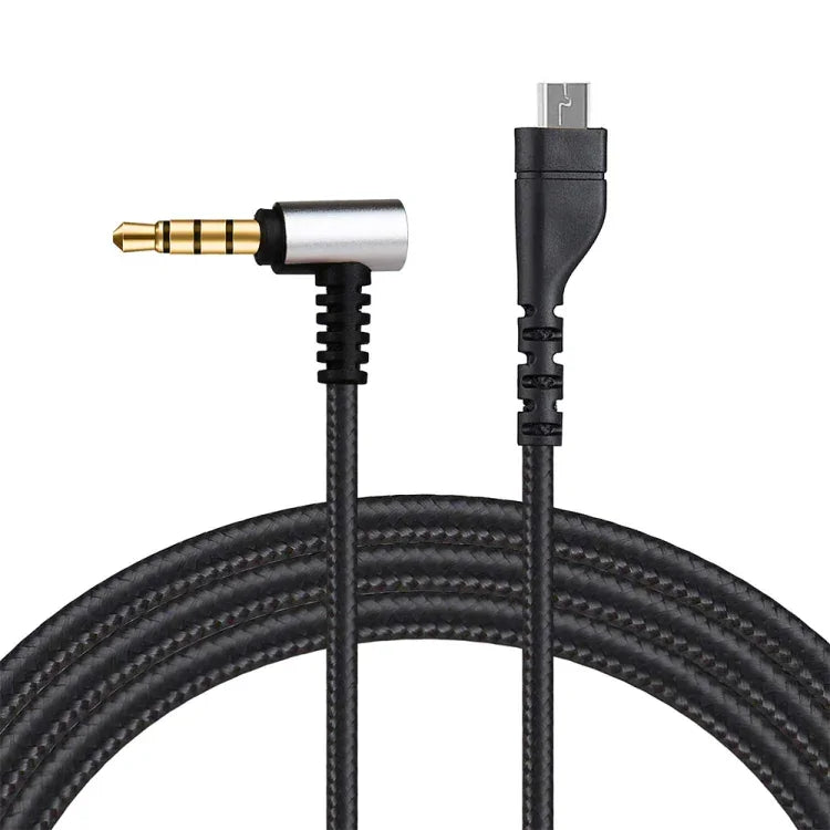 ZS0135 Für SteelSeries Arctis 3 / 5 / 7 Kopfhörer-Audiokabel, Kabellänge: 2m, Audiokabel Schwarz, Audiokabel Silber