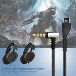 ZS0135 Für SteelSeries Arctis 3 / 5 / 7 Kopfhörer-Audiokabel, Kabellänge: 2m, Audiokabel Schwarz, Audiokabel Silber
