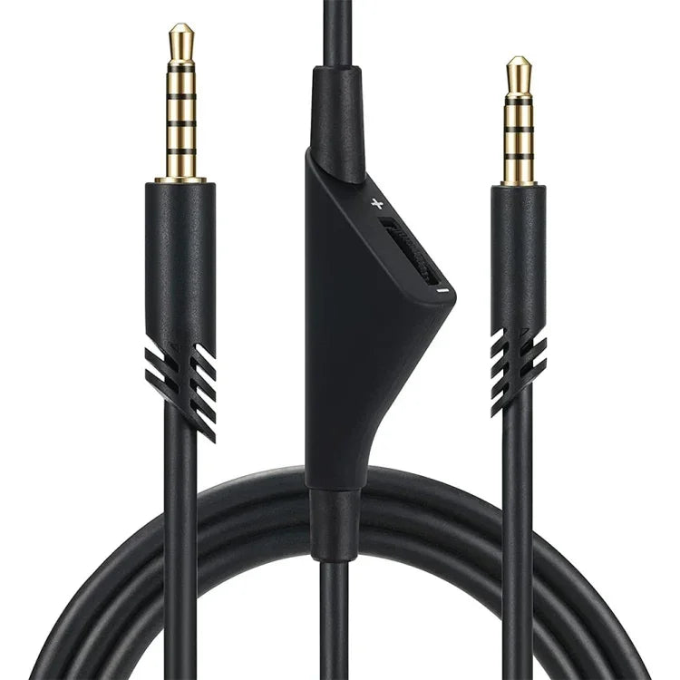 ZS0175 Für Logitech Astro A10 / A40 / A30 3,5 mm Klinke auf Klinke Lautstärke einstellbares Kopfhörer-Audiokabel, Kabellänge: 2m, Für Logitech Astro A10 2m