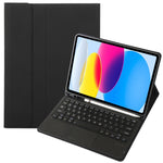 Für iPad 11 2025 / 10. Generation 10,9 2022 A10B-A Lammlederstruktur Bluetooth Touch-Tastatur Leder-Tablet-Hülle mit Stifthalter, A10B-A
