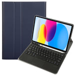 Für iPad 11 2025 / 10. Generation 10,9 2022 A10B-A Lammlederstruktur Bluetooth Touch-Tastatur Leder-Tablet-Hülle mit Stifthalter, A10B-A