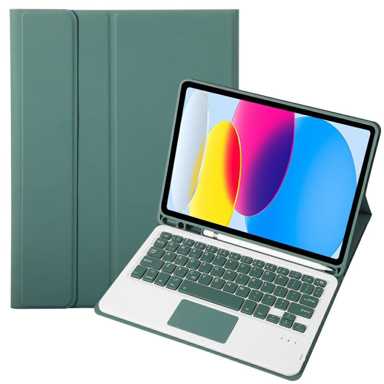 Für iPad 11 2025 / 10. Generation 10,9 2022 A10B-A Lammlederstruktur Bluetooth Touch-Tastatur Leder-Tablet-Hülle mit Stifthalter, A10B-A