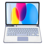 Für iPad 11 2025 / 10. Generation 10,9 2022 A10B-A Lammlederstruktur Bluetooth Touch-Tastatur Leder-Tablet-Hülle mit Stifthalter, A10B-A