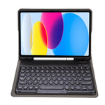 Für iPad 11 2025 / 10. Generation 10,9 2022 YA10B Lammlederstruktur Bluetooth-Tastatur Leder-Tablet-Hülle mit Stifthalter, YA10B