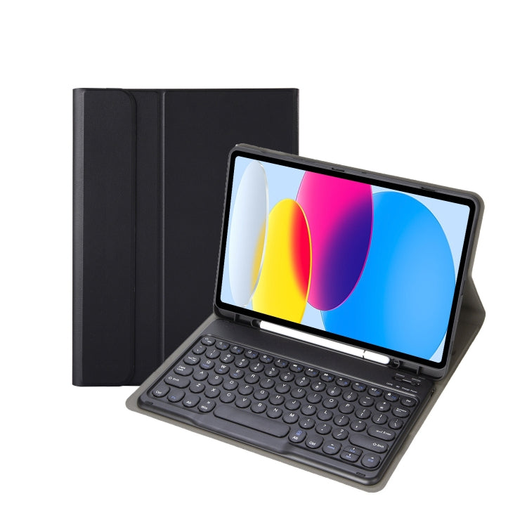 Für iPad 11 2025 / 10. Generation 10,9 2022 YA10B Lammlederstruktur Bluetooth-Tastatur Leder-Tablet-Hülle mit Stifthalter, YA10B