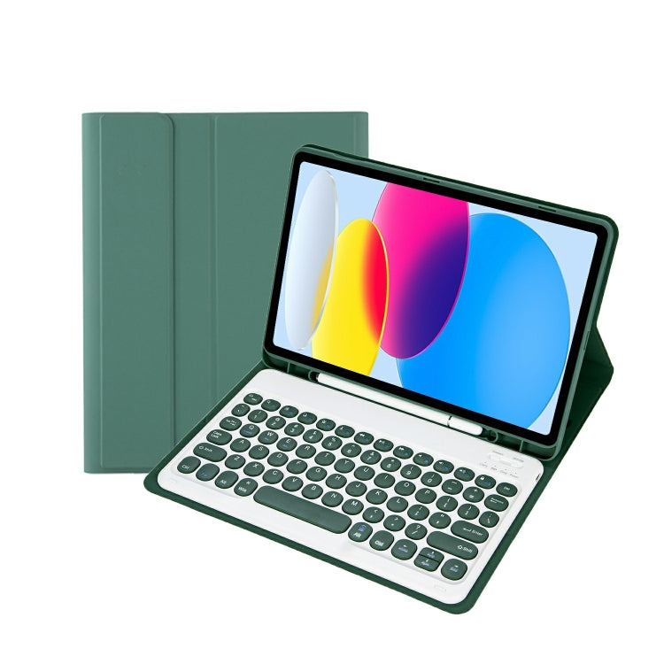 Für iPad 11 2025 / 10. Generation 10,9 2022 YA10B Lammlederstruktur Bluetooth-Tastatur Leder-Tablet-Hülle mit Stifthalter, YA10B