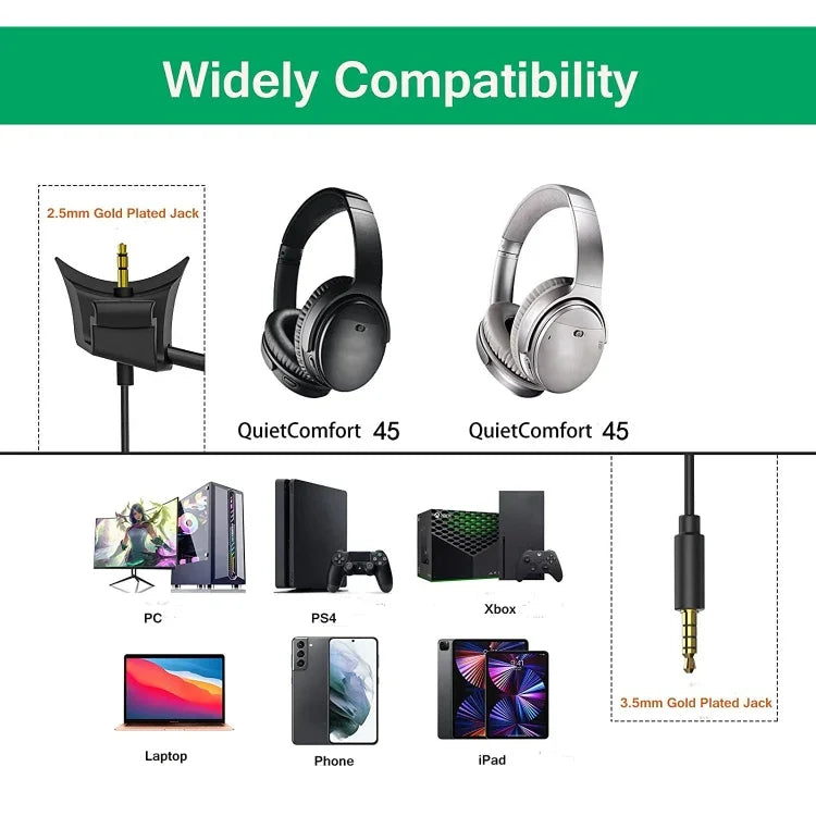 ZS0242 Gaming-Kopfhörerkabel für BOSE QC45