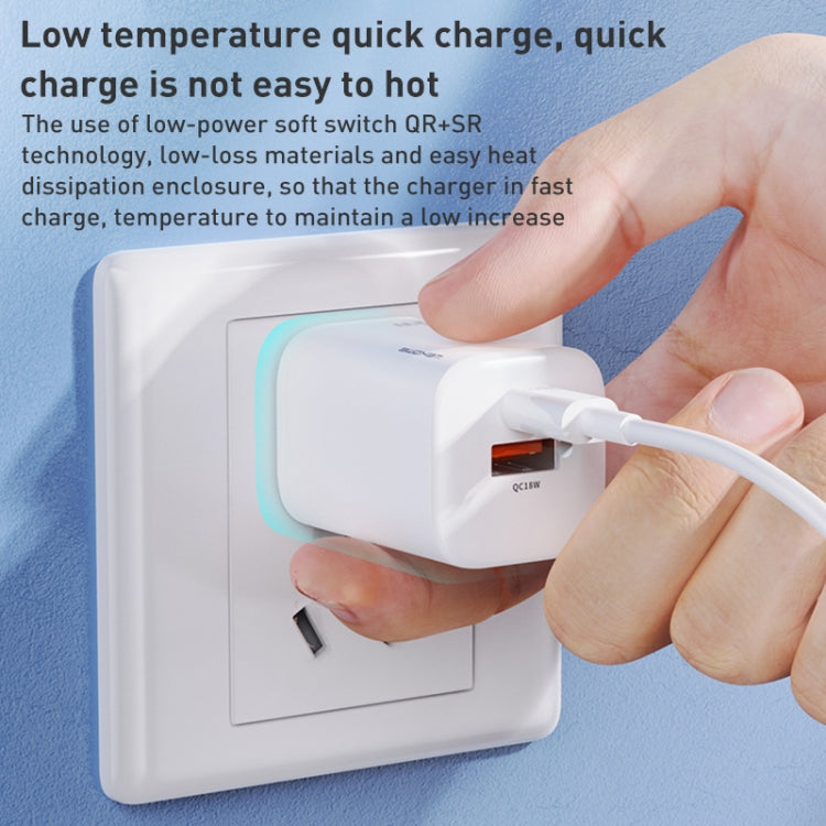 WK WP-U140 33W Power Series USB+USB-C/Type-C Schnellladegerät, Spezifikationen: US-Stecker, 33W US-Stecker