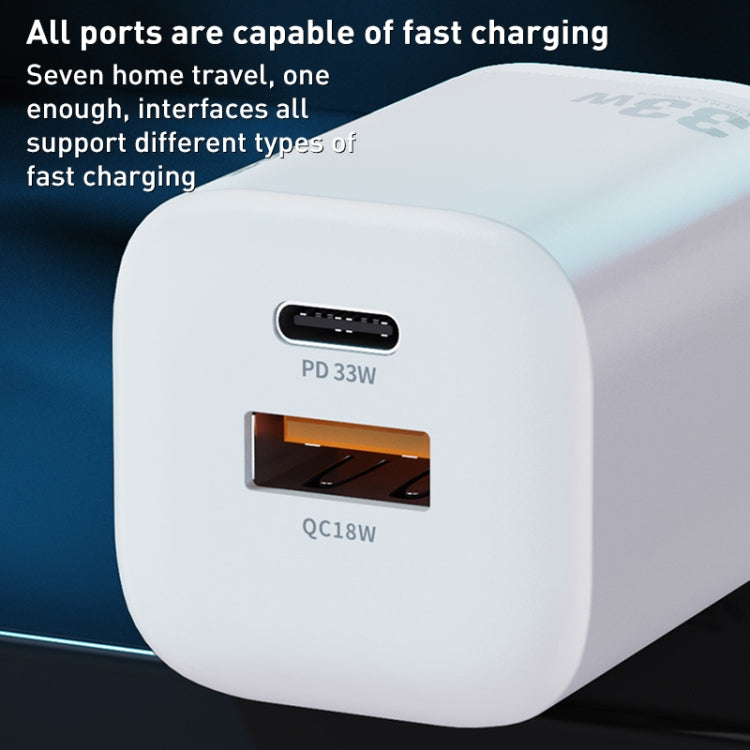 WK WP-U140 33W Power Series USB+USB-C/Type-C Schnellladegerät, Spezifikationen: US-Stecker, 33W US-Stecker