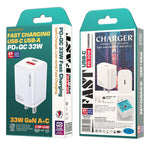 WK WP-U140 33W Power Series USB+USB-C/Type-C Schnellladegerät, Spezifikationen: US-Stecker, 33W US-Stecker