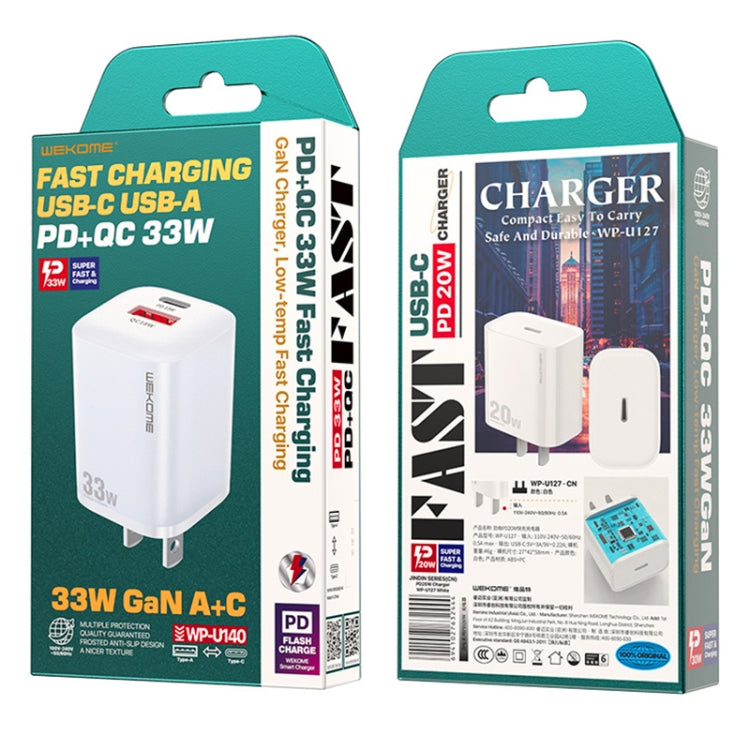WK WP-U140 33W Power Series USB+USB-C/Type-C Schnellladegerät, Spezifikationen: US-Stecker, 33W US-Stecker