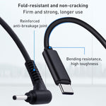 USB-C / Type-C zu 4,0 x 1,7mm Laptop Stromladekabel, Kabellänge: ca. 1,5m, Type-C zu 4,0 x 1,7mm Rundstecker