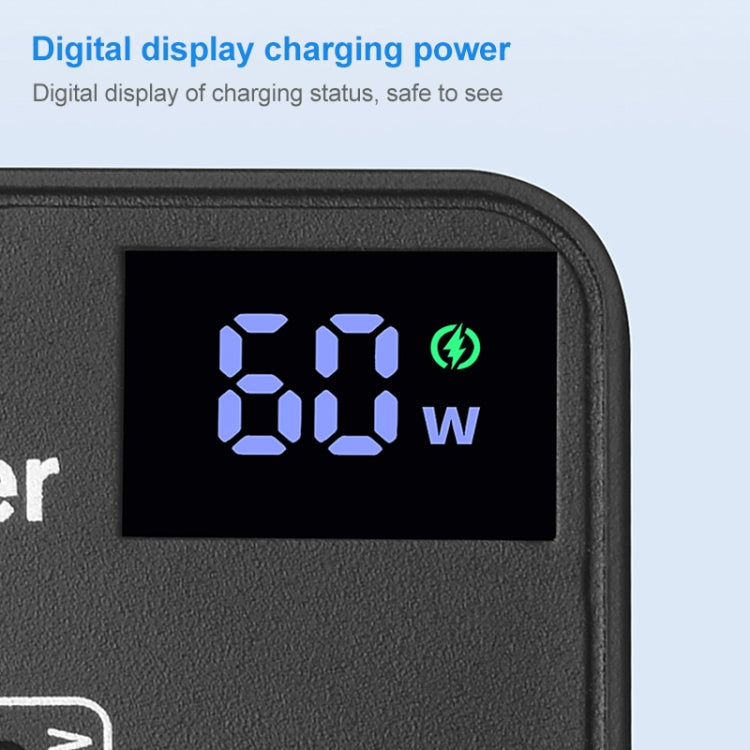 988A Multifunktionaler DC 12V 5 Ports USB Digitalanzeige Schnellladegerät, 988A