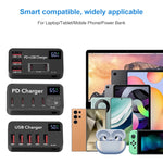 988A Multifunktionaler DC 12V 5 Ports USB Digitalanzeige Schnellladegerät, 988A