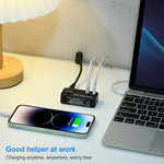 988A Multifunktionaler DC 12V 5 Ports USB Digitalanzeige Schnellladegerät, 988A