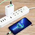 120W Dual PD Typ-C + 3 x USB Multi-Port-Ladegerät, EU-Stecker