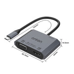 Onten M205 3 in 1 Typ-C auf HDMI+VGA+PD Schnelllade-Video-Konverter, M205
