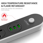 LDNIO SC3301 3 x USB-Anschlüsse Reise- und Büro-Steckdose, Kabellänge: 1,6 m, US Stecker, SAS8610AUS, SAS8610BUS, SAS8610EU, SAS8610UK