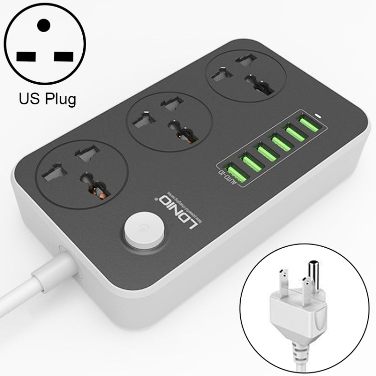 LDNIO SC3604 6 x USB-Anschlüsse Multifunktions-Reise-Home-Office-Steckdose, Kabellänge: 2m, US-Stecker, SAS8611AUK, SAS8611AUS, SAS8611BUK, SAS8611BUS, SAS8611EU