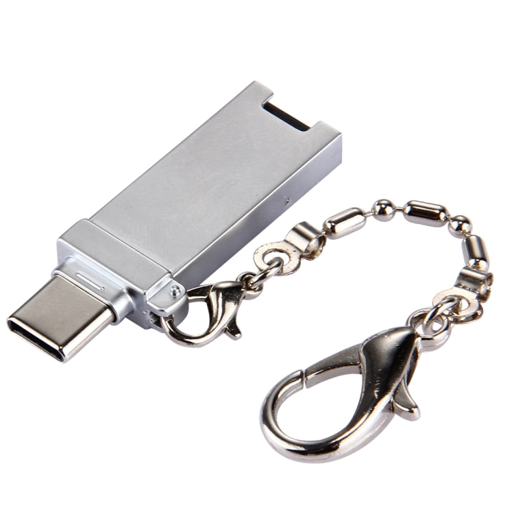 Mini Aluminiumlegierung USB 2.0 Buchse auf USB-C / Typ-C Stecker Port Adapter mit Kette