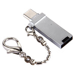 Mini Aluminiumlegierung USB 2.0 Buchse auf USB-C / Typ-C Stecker Port Adapter mit Kette