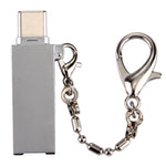 Mini Aluminiumlegierung USB 2.0 Buchse auf USB-C / Typ-C Stecker Port Adapter mit Kette