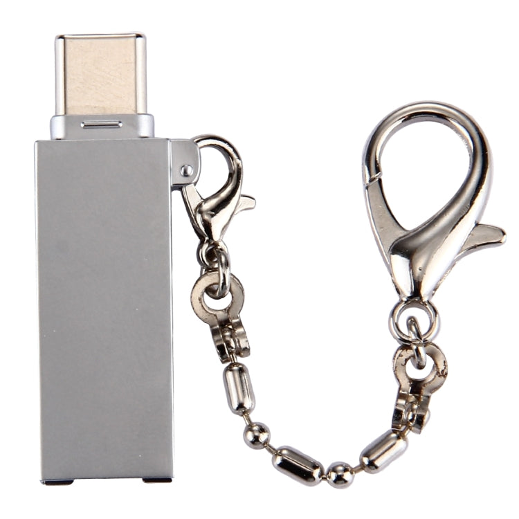 Mini Aluminiumlegierung USB 2.0 Buchse auf USB-C / Typ-C Stecker Port Adapter mit Kette