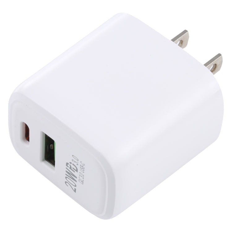 LZ-215A+C 20W QC 3.0 USB + PD 3.0 USB-C / Type-C Schnelllade-Reiseladegerät, US-Stecker